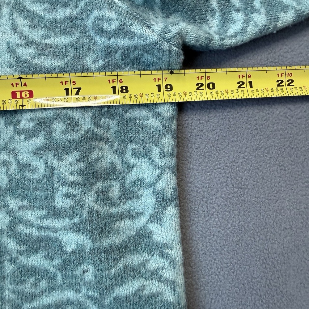 Pendleton Cardigan Womens Medium Petite Teal Full Zip Virgin Merino Wool Paisley - Picture 9 of 11